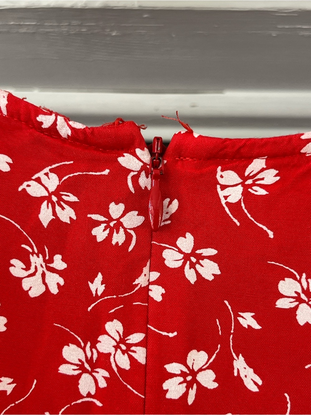 J.Crew Mercantile red floral faux-wrap dress with a ruffled hem - Picture 11 of 15